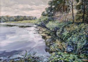 Painting, Landscape - Bereg-Himkinskogo-kanala