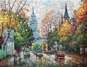 Painting, City landscape - In the arms of autumn