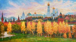 Painting, City landscape - Hello, the Golden autumn!