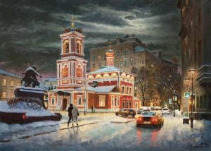 Painting, City landscape - The beauty of the winter city