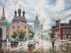 Painting, City landscape - Two in a big city