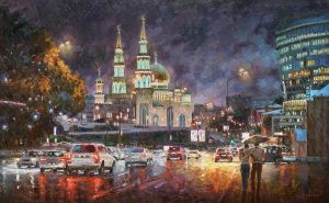 Painting, City landscape - The Road to Light
