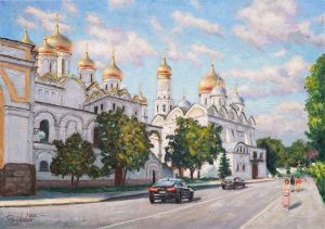 Painting, City landscape - Moscow, Kremlin