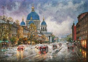 Painting, City landscape - The thunder of the heavenly hammer...