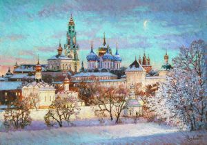 Painting, City landscape - The Spirit of Christmas