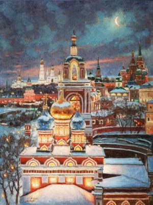 Painting, City landscape - The Magic of Winter
