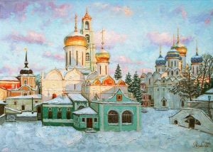 Painting, City landscape - Winter Beauty Time