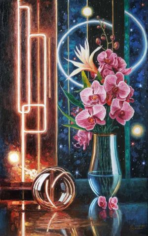 Painting, Still life - The Orchid Constellation