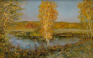 Painting, Realism - Golden autumn