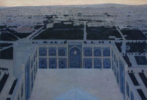 Painting, Landscape -  Dawn over the Registan. 2 part.