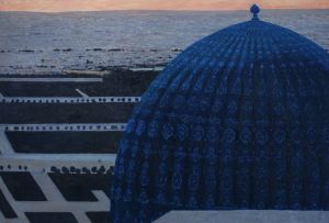 Painting, Landscape -  Dawn over the Registan. 3 part.