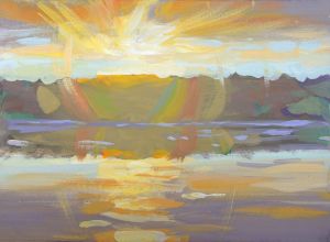 Painting, Landscape - the last sun