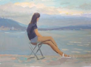Painting, Realism - By the sea.