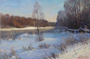 Painting, Landscape - Winter landscape