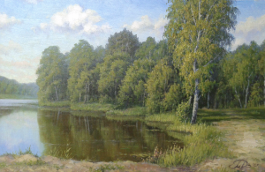Painting, Realism - forest lake