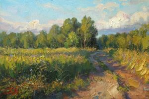 Painting, Landscape - sunny august