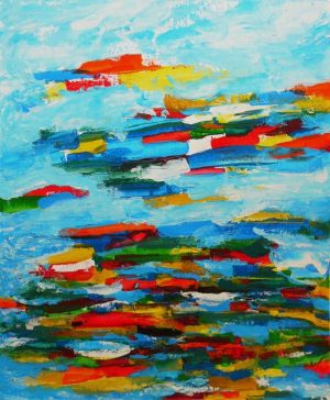 Painting, Abstractionism - Mountain village