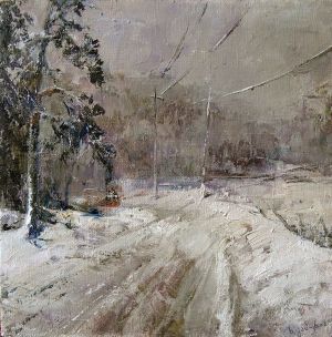 Painting, Landscape - Winter in Bakuriani