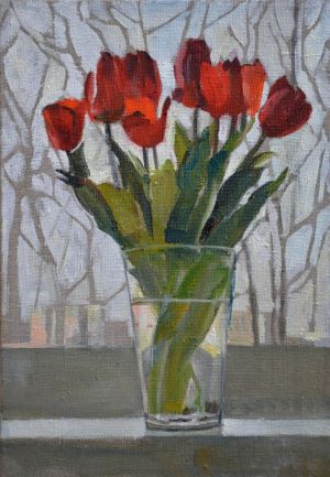 Painting, Still life -  tulips