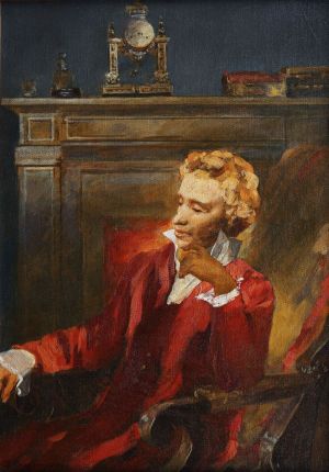 Painting, Realism - A. S. Pushkin by the fireplace