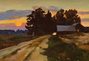 Painting, Landscape - Sketch the sun