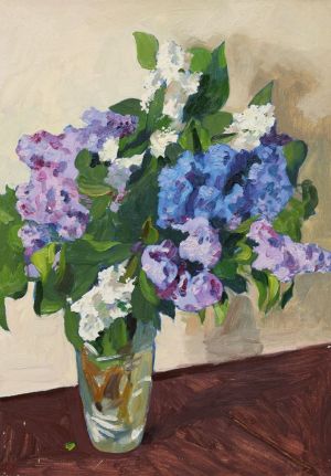 Painting, Still life - Still life with lilac