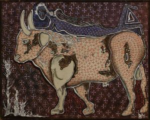 Painting, Primitivism - Bull