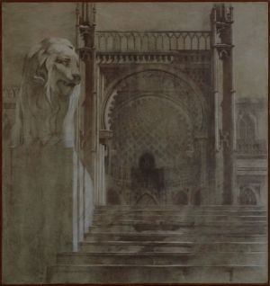 Painting, Academism - Entrance to the palace