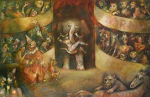 Painting, Surrealism - Circus