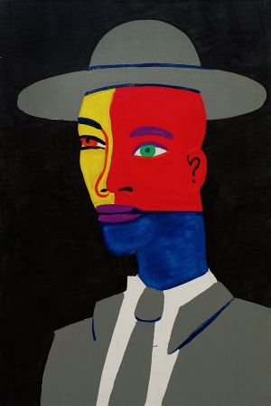 Painting, Surrealism - Portrait of a man