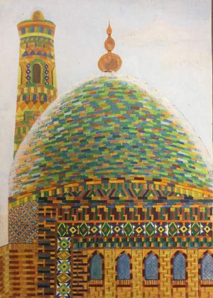 Painting, Realism - Dome of the mausoleum Pehlevan Mahmud