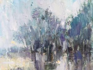 Painting, Landscape -  Spring flood. Dawn