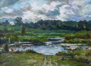Painting, Landscape - The river Lukh (Ivanovo region.)