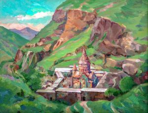 Painting, Landscape - Geghard monastery