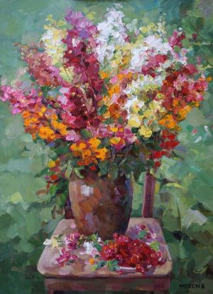 Painting, Still life - Autumn motif (bouquet)