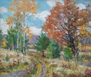 Painting, Realism - Autumn motif