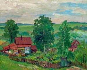 Painting, Realism - Mariinsky Posad-yard-1