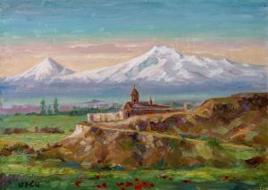 Painting, Realism - `Ararat`Khor Virap