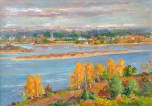 Painting, Landscape - Volga.