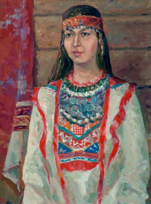 Painting, Portrait - Chuvash girl