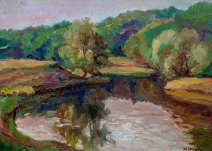 Painting, Landscape - The pond in Tabanera