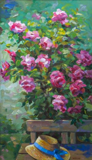 Painting, Still life - Bouquet of tea roses. 2010