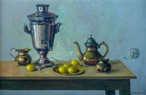 Painting, Realism - Still life with lemon