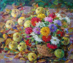 Painting, Still life - Apple spas