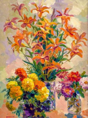 Painting, Realism - Summer flowers