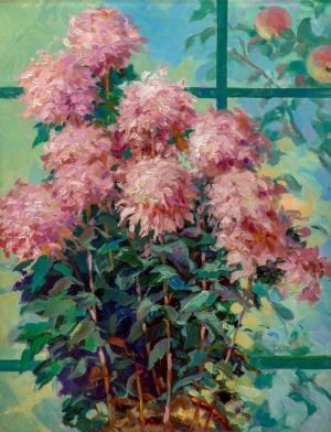 Painting, Realism - Japanese chrysanthemums