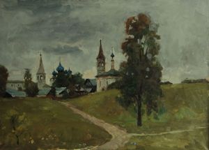 Painting, Landscape - Sketch. Suzdal