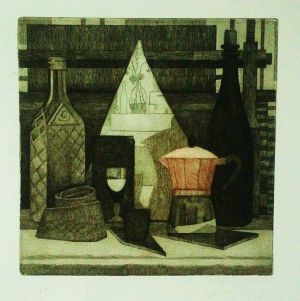 Graphics, Etching - Black still life. Reasoning on the fate. State