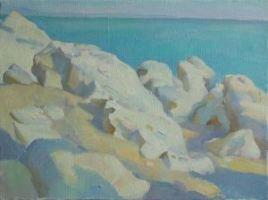 Painting, Seascape - white rock