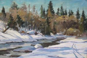 Painting, Landscape - Winter in Mendeleevo